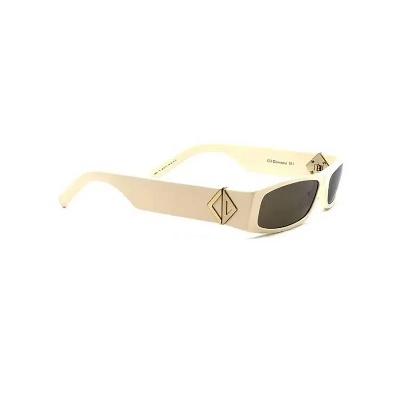 DIOR Acetate Irregular Shape Sunglasses Unisex Gold-1