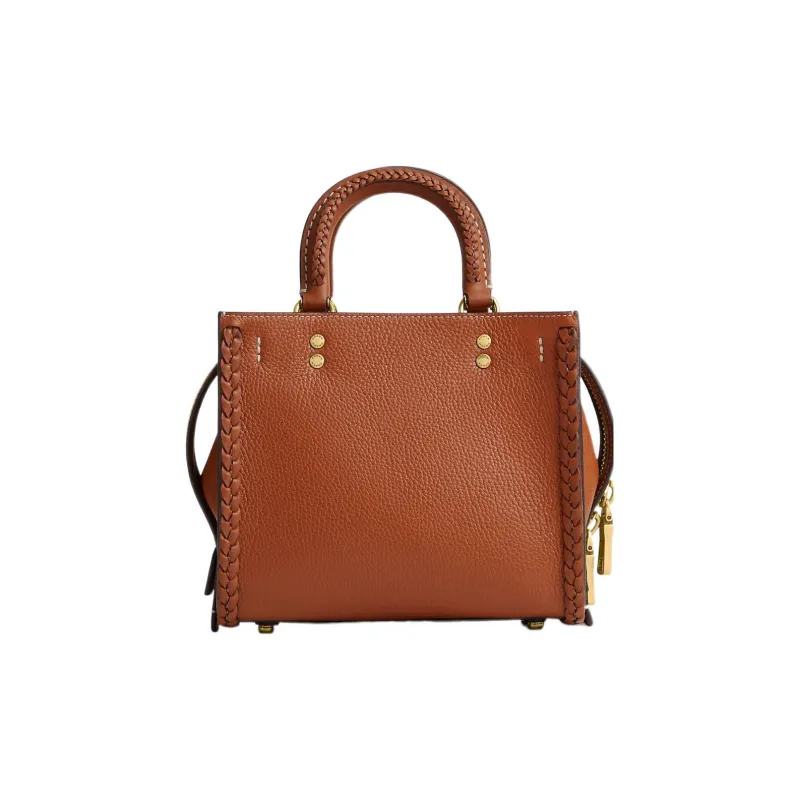 COACH Rogue Leather Tote Bag, Shopping Bag, Handbag, Shoulder Bag, Crossbody Bag Trumpets Women's Caramel-2