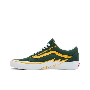 Vans Old Skool Bolt Durable Breathable Low-Top Skateboard Shoes Unisex Green Yellow