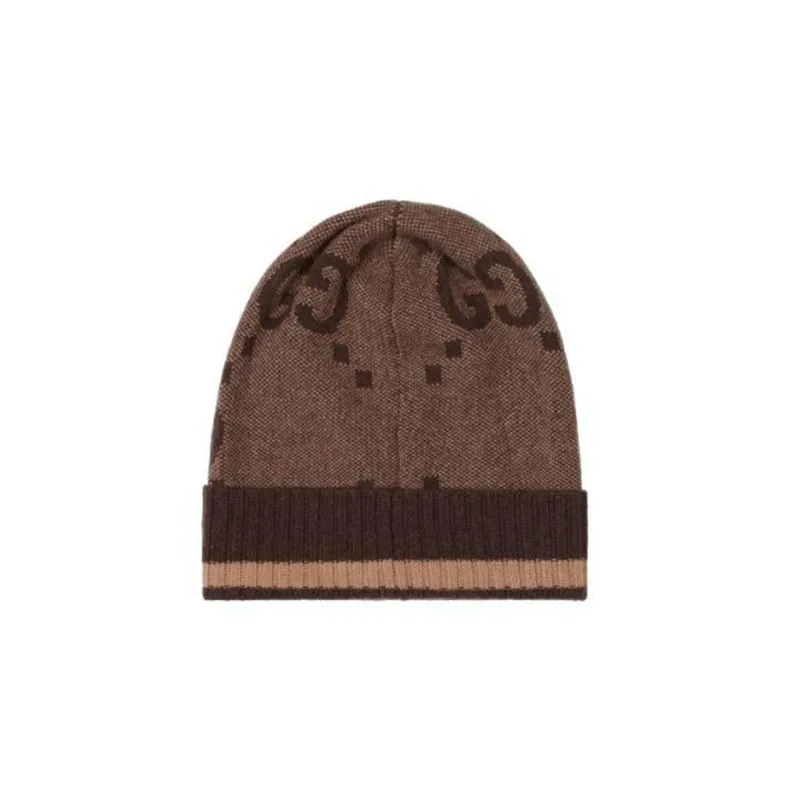 GUCCI Gg Jacquard Cashmere Beanie-1