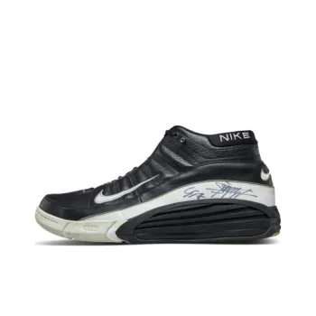 Nike Air Team Super Ma Cushioning Anti-Slip And Wear-Resistant Mid-Top Basketball Shoes Men's Black