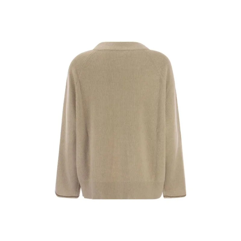 Brunello Cucinelli Ribbed Roundneck Knitted Jumper-1