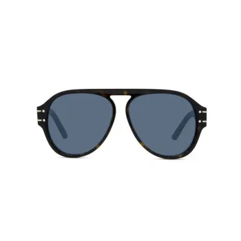 DIOR Acetate Irregular Shape Sunglasses Women's Brown