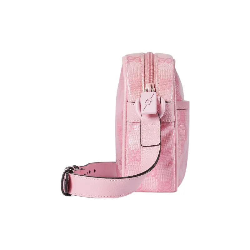 GUCCI Crystal Leather Binding Crossbody Bag Shoulder Bag Men's Pink-3