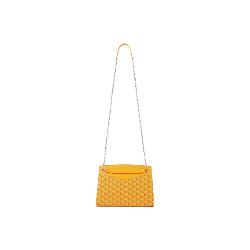 GOYARD Rouette Canvas With Leather Totes Chain Bag Shoulder Bag Small Size Women's Yellow-3