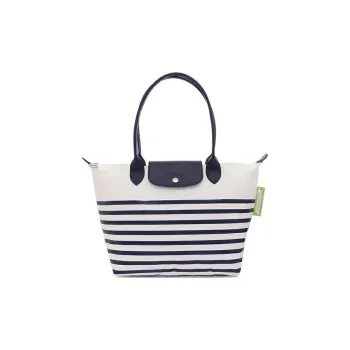 LONGCHAMP Le Pliage Canvas Bag, Dumpling Bag, Shoulder Bag, Handbag Medium Size Women's White & Blue