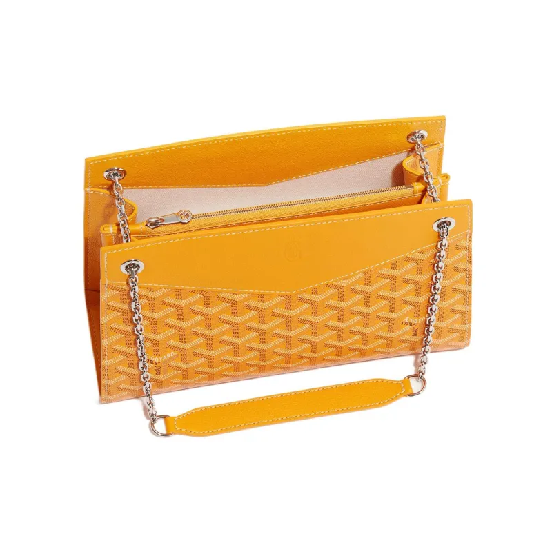 GOYARD Rouette Canvas With Leather Totes Chain Bag Shoulder Bag Small Size Women's Yellow-2