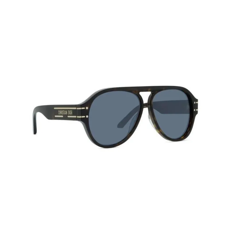 DIOR Acetate Irregular Shape Sunglasses Women's Brown-1