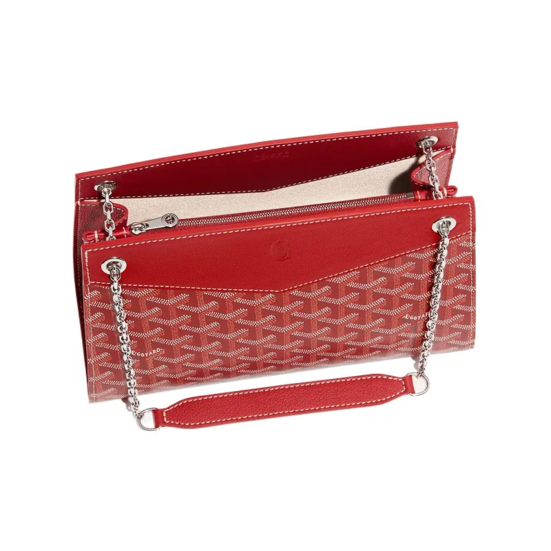 GOYARD Rouette Canvas With Leather Totes Chain Bag Shoulder Bag Women's Red-2