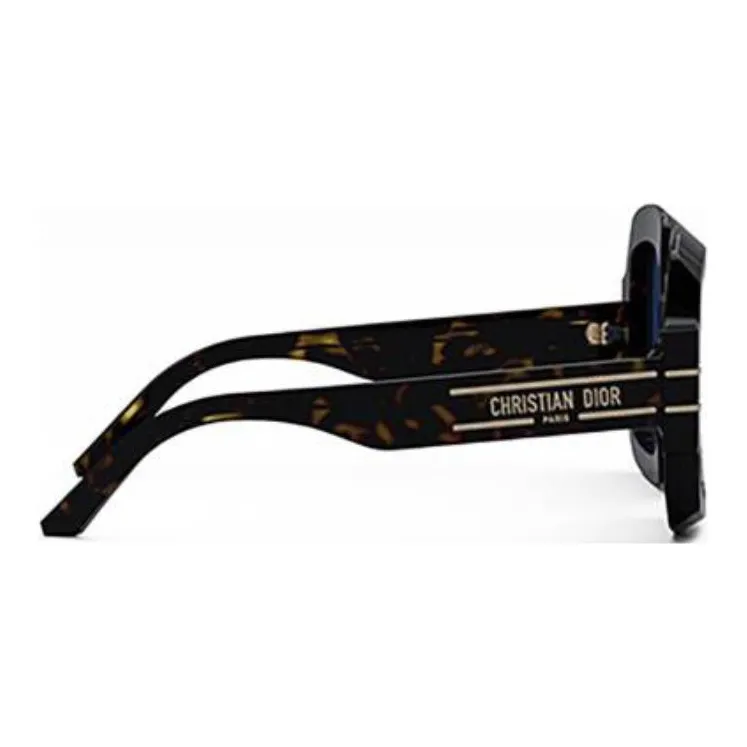 DIOR Acetate Irregular Shape Sunglasses Unisex Black-3
