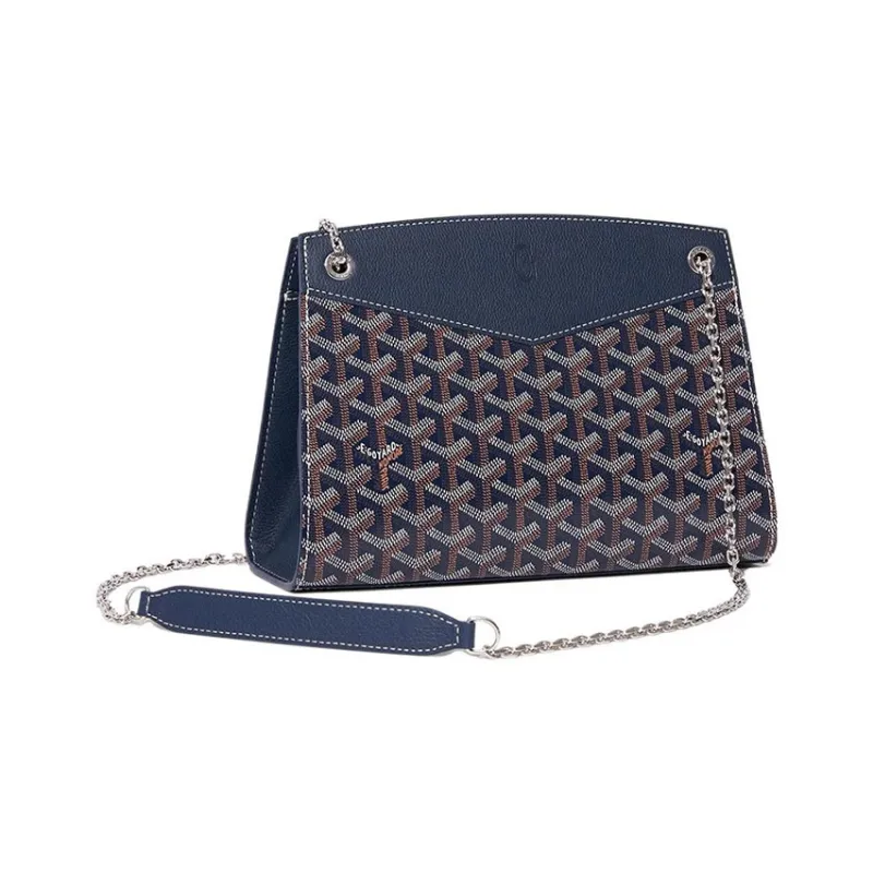 GOYARD Rouette Canvas With Leather Totes Chain Bag Shoulder Bag Women's Marine Blue-0