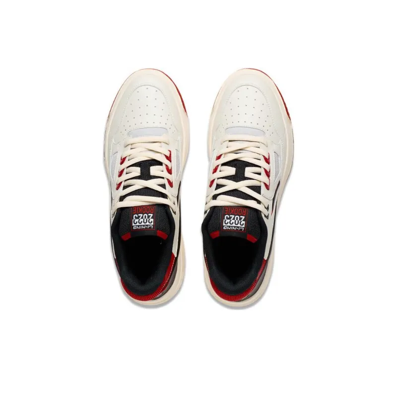 LiNing Rookie 2 Cushioning, Wear Resistant Low Top Basketball Shoes Men's White Red-3