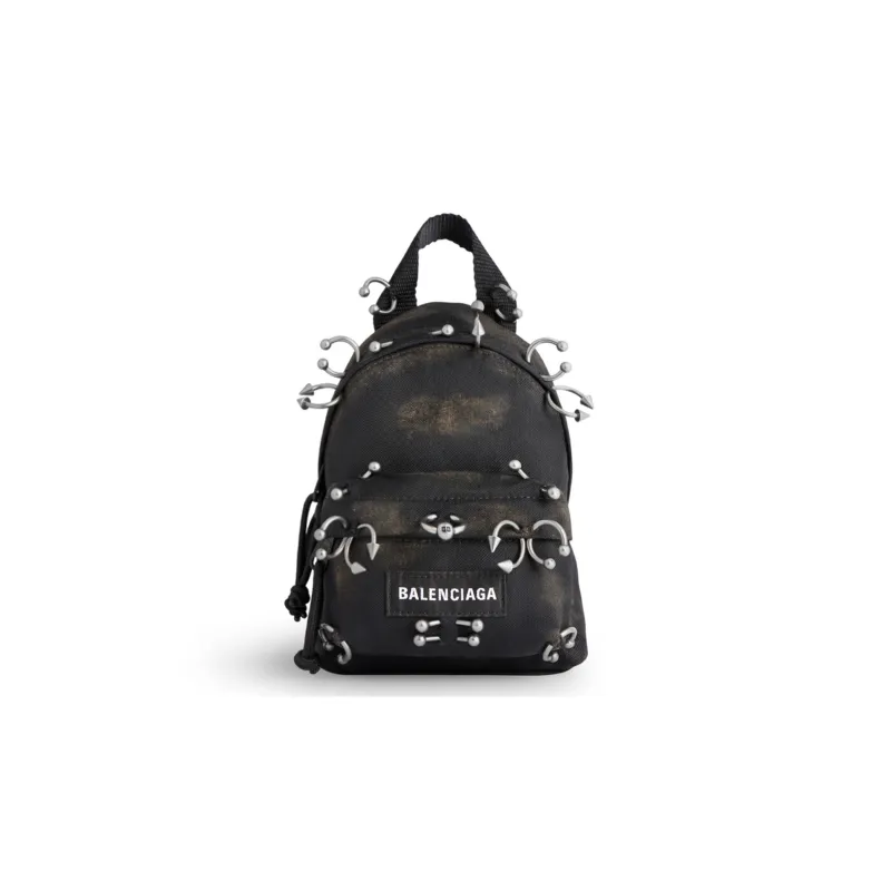 Balenciaga Explorer Fabric Backpack Mini Women's Black-0