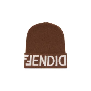 FENDI Logo Intarsia Knitted Beanie