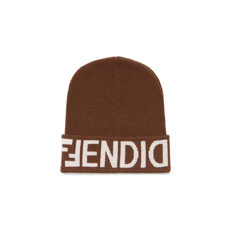 FENDI Logo Intarsia Knitted Beanie-0