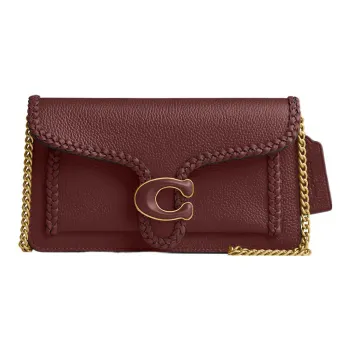 COACH Tabby Leather Patchwork Calfskin Messenger Bag One Shoulder Clutch Small Size Women's Burgundy