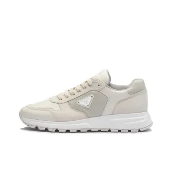 PRADA Triangle logo Leather Sneakers