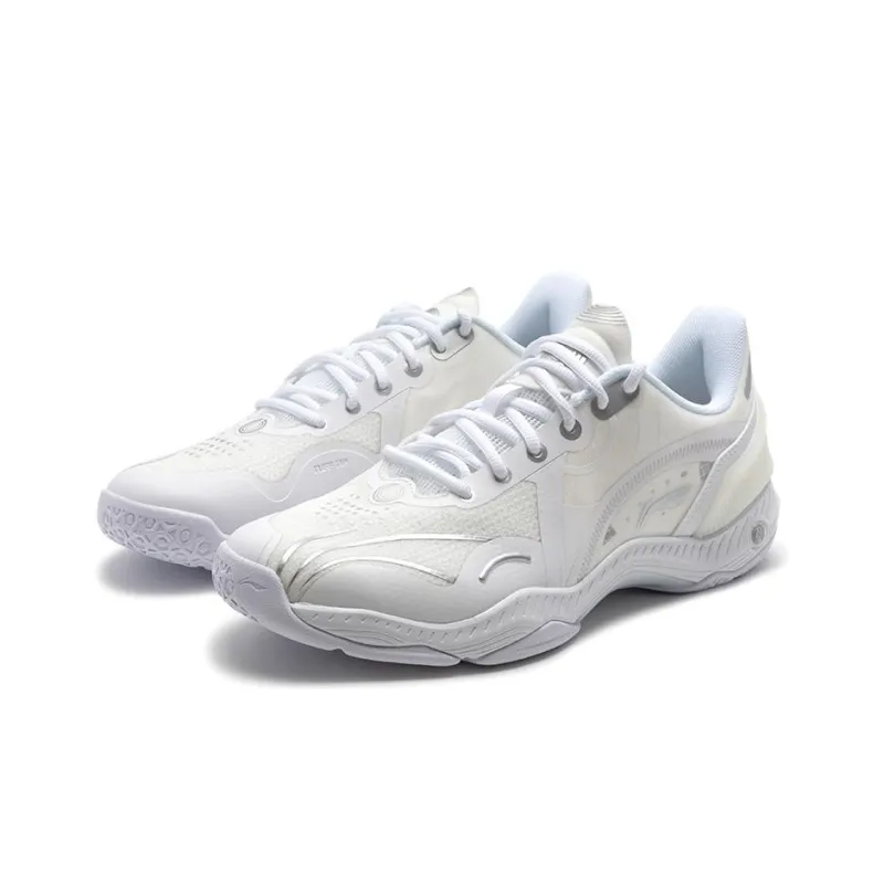 LiNing Raid Cushioning Wear Resistant Low Top Badminton Shoes Unisex White Beige-2
