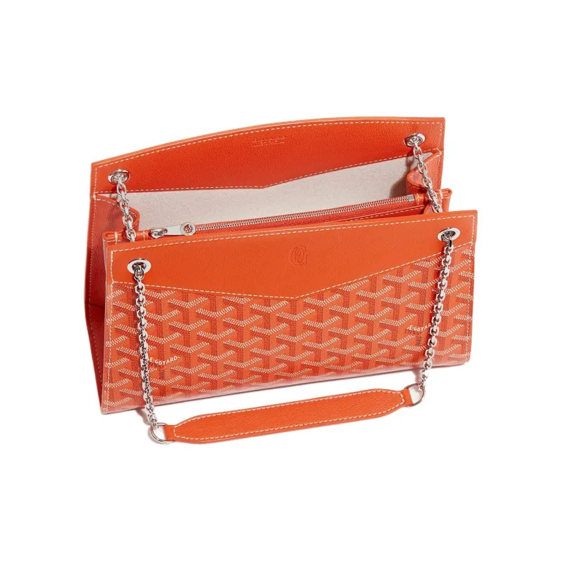 GOYARD Rouette Canvas With Leather Totes Chain Bag Shoulder Bag Women's Orange-2