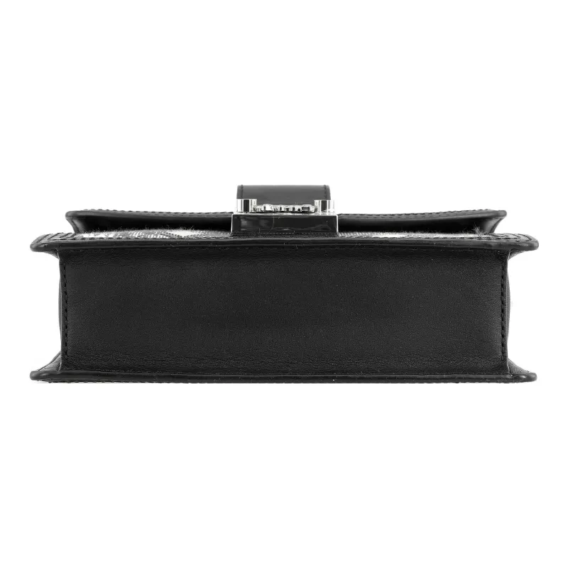 MCM Vintage Monogram Leather Shoulder Bag, Crossbody Bag Women's Black Gray-3