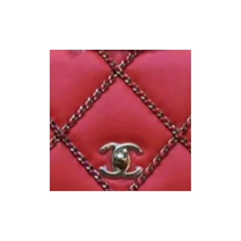 CHANEL Lambskin Crossbody Bag, Shoulder Bag Trumpets Women's Red-1