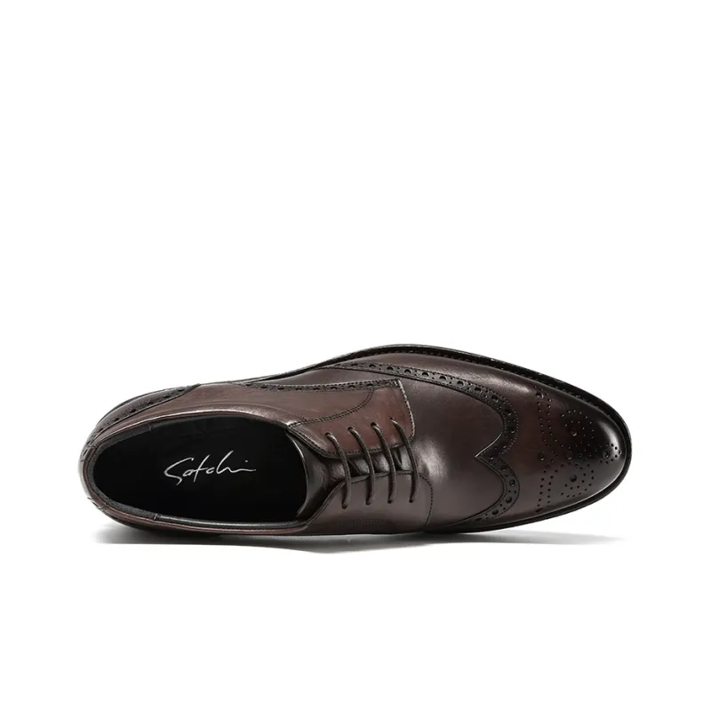 Satchi Dress Shoes Men Low Top Coffee-3