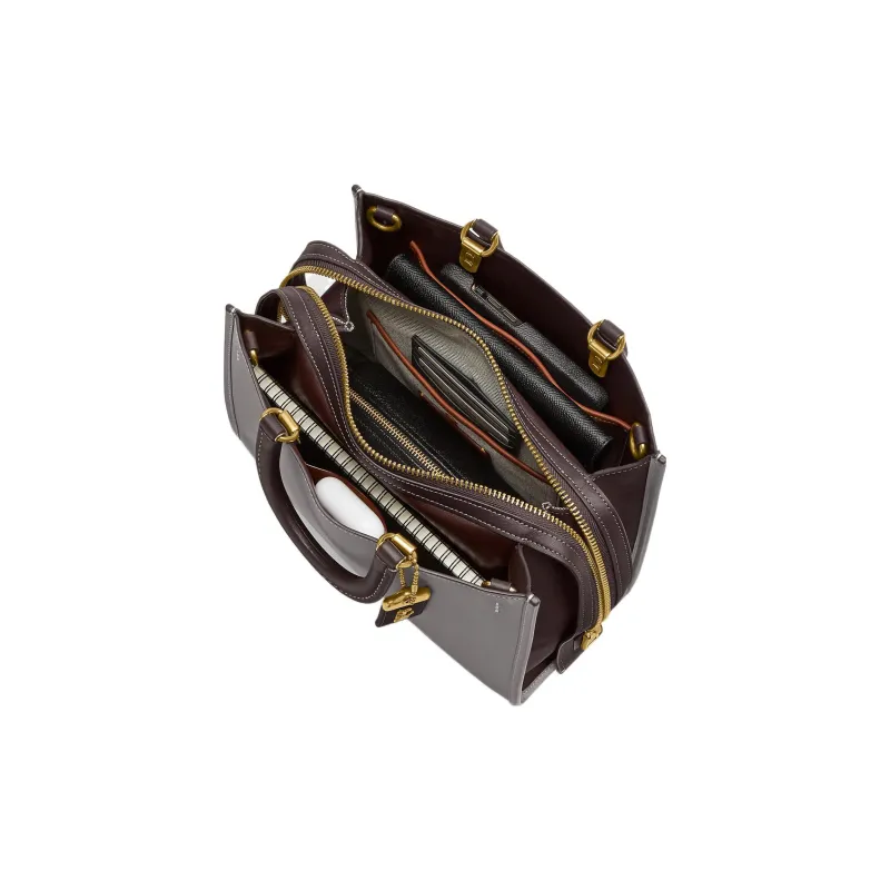 COACH Rogue Glove Tanning Tote Bag, Shopping Bag, Handbag, Shoulder Bag, Crossbody Bag Large Size Women's Burgundy-1