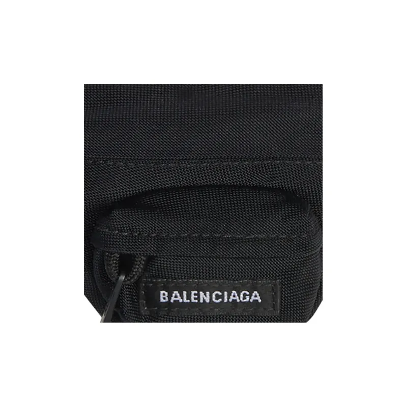 Balenciaga Polyamide Keychain Fanny Pack With Key And Coin Purse Men's Black-5
