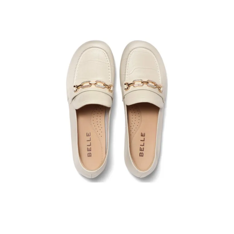 BELLE Gommino Loafers Women's Beige/Apricot-2