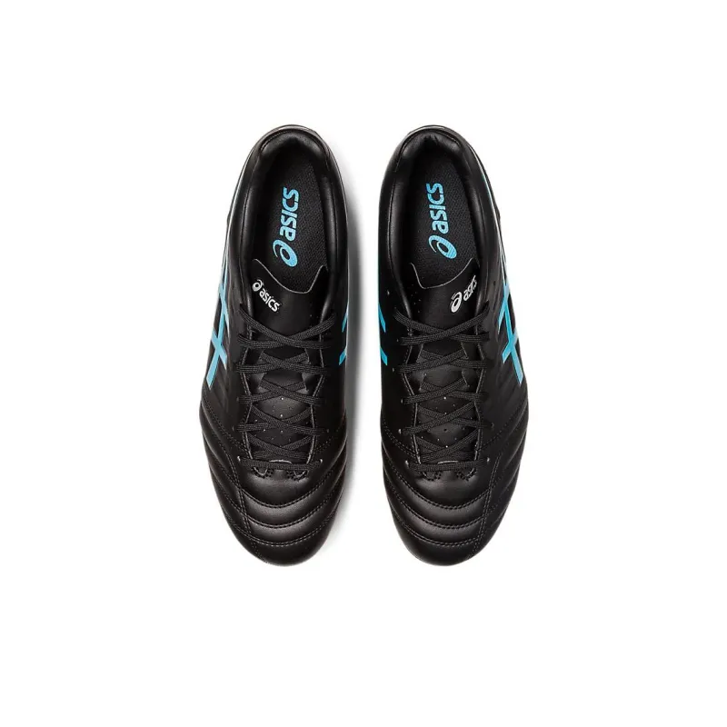 Asics Slip Resistant Soccer Shoes Men's Black Blue-2