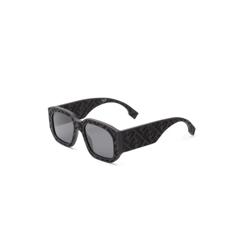 FENDI Acetate Nylon Irregular Shape Sunglasses Men's Black-0