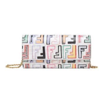 FENDI Polyurethane With Cotton And Polyester Blend Wallet Women's Pink/Multicolor