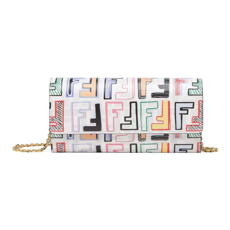 FENDI Polyurethane With Cotton And Polyester Blend Wallet Women's Pink/Multicolor-0