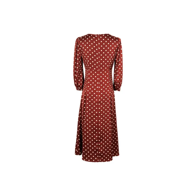 MISSSHINE Long Sleeved Dresses Women's Rusty Red-1