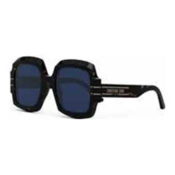 DIOR Acetate Irregular Shape Sunglasses Unisex Black