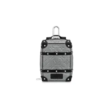 LOUIS VUITTON SOFT TRUNK Leather Box Bag Accessory Men's Silver