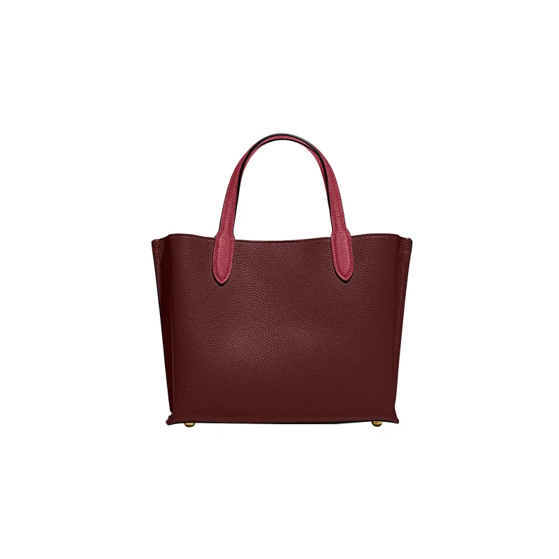 COACH Willow Cow Leather Tote Bag Shopping Bag Shoulder Bag Crossbody Bag Handbag Medium Size Women's Burgundy-2