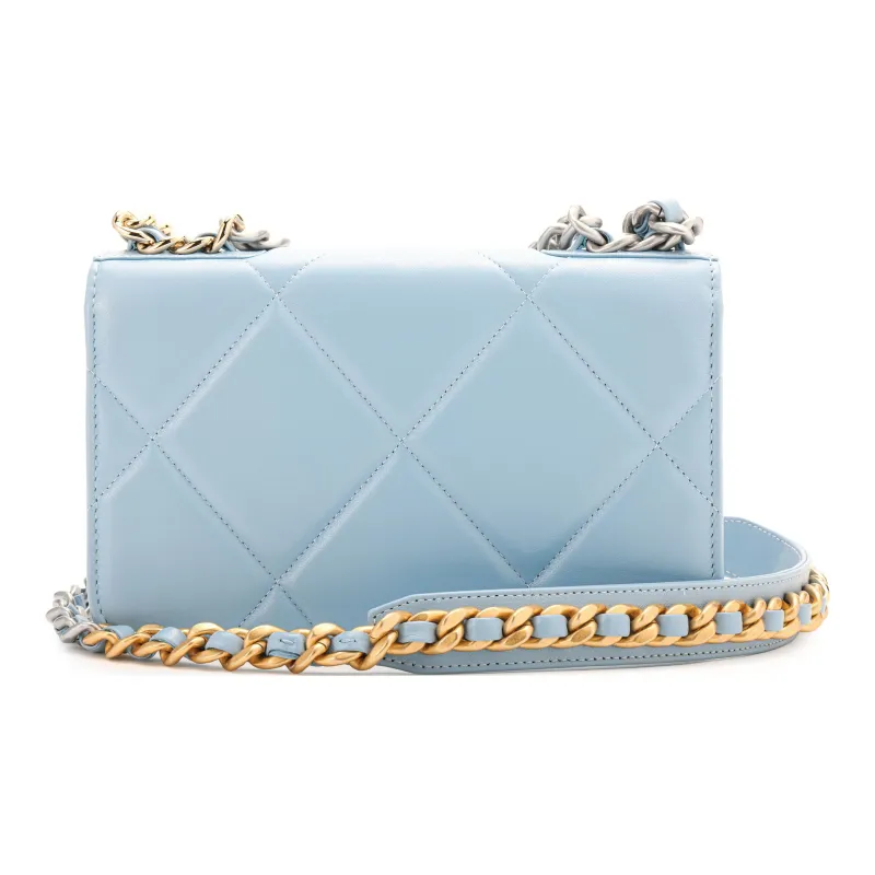 CHANEL 19BagWOC Sheepskin Shoulder Bag, Crossbody Bag, Wallet Women's Light Blue-2