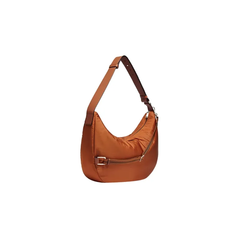 Zegna Recycled Polyester Smooth Calfskin Handbag, Shoulder Bag Women's Red Brown-1
