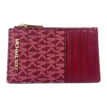 MICHAEL KORS Jet Set Canvas Wallets Card Holders Regular Women's Burgundy