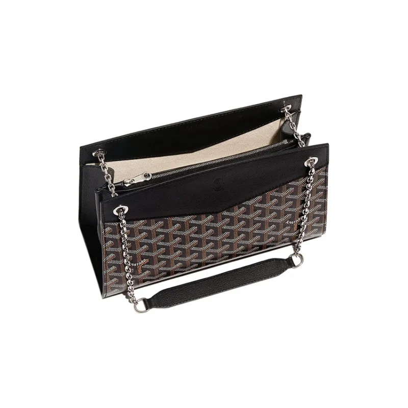GOYARD Rouette Canvas With Leather Tote Chain Bag Shoulder Bag Women's Black-2