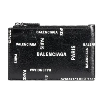 Balenciaga Logo Detailed Zipped Card Holder