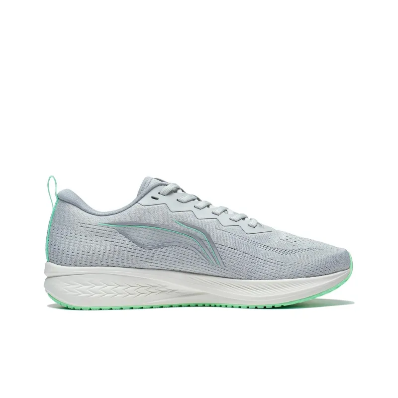 LiNing Red Hare 6 Abrasion Resistant Low Top Sprint Long Distance Running Training Running Shoes Men's Gray Cyan-1
