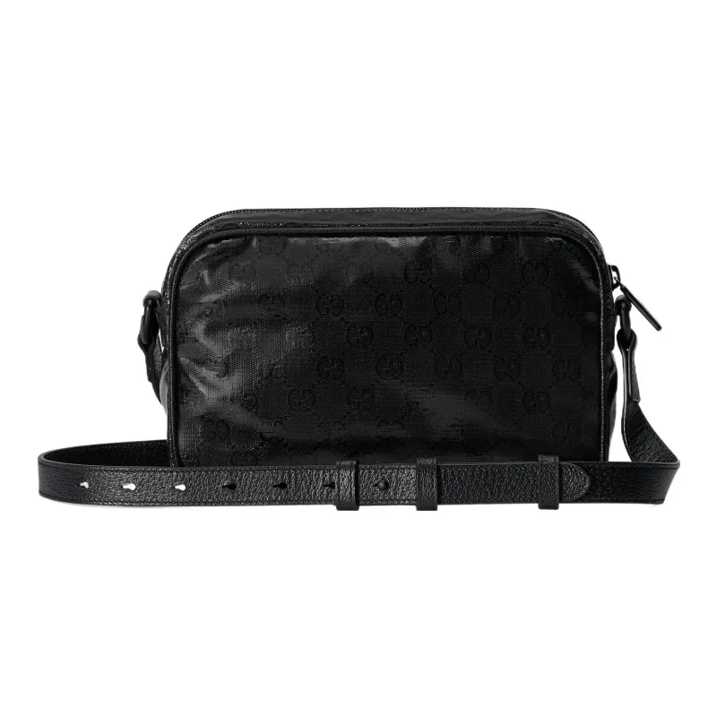 GUCCI Crystal Leather Binding Crossbody Bag Shoulder Bag Men's Black-2