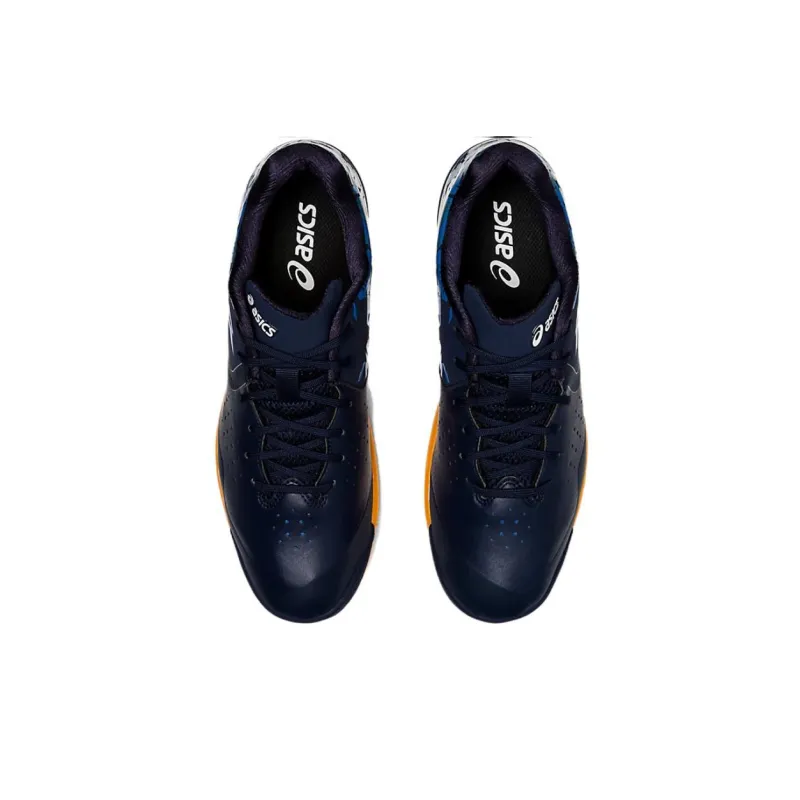 Asics Toque 7 IC/IN Anti-Slip Wear-Resistant Soccer Shoes Unisex Black Blue-3