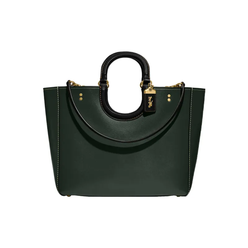 COACH Glove Tanning Tote Bag, Shopping Bag, Handbag, Shoulder Bag Large Size Women's Green-0