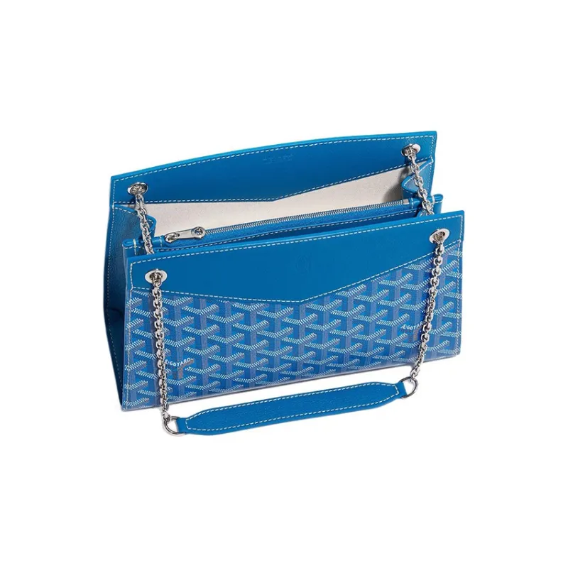 GOYARD Rouette Canvas With Leather Totes Chain Bag Shoulder Bag Women's Blue-2