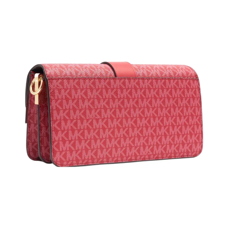 MICHAEL KORS Greenwich Artificial Leather With Split Cow Leather Small Square Bag Shoulder Bag Medium Size Women's Red-1