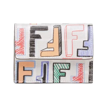 FENDI PU Polyurethane Tri Fold Wallet, Wallet Extra Mini Women's Pink/Multicolor