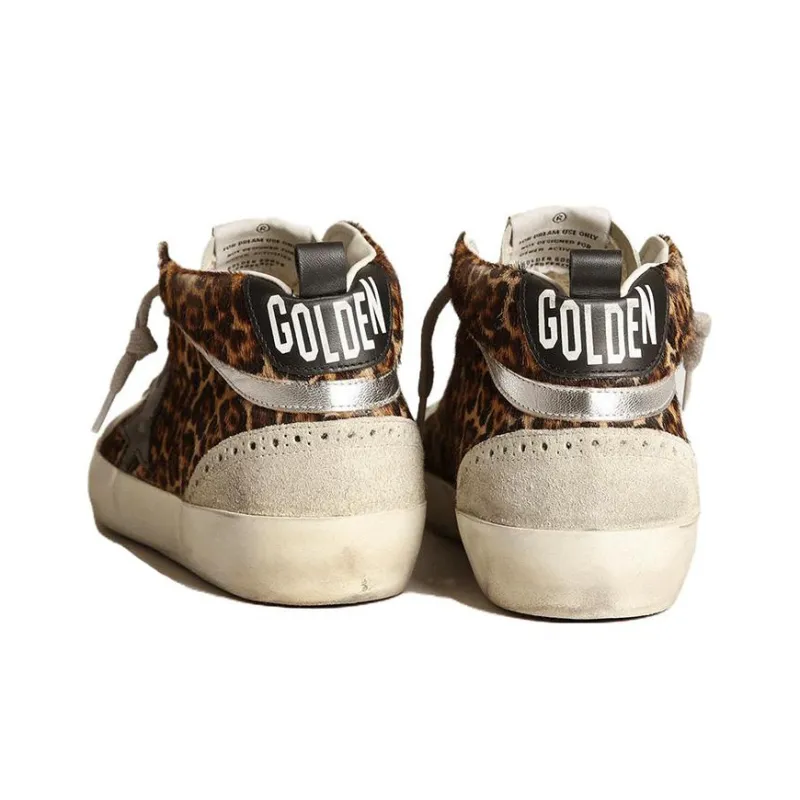 Golden Goose Mid Star Leopard Print Sneakers-4